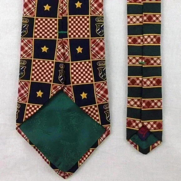 Tommy Hilfiger Red Multi-Color Silk Tie 57" x 4" - Picture 3 of 4